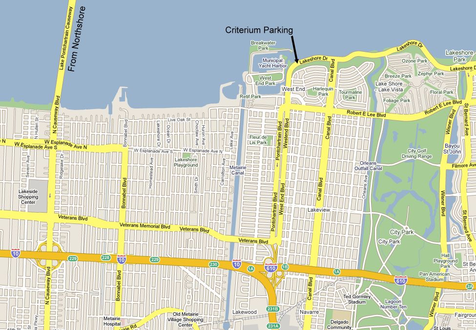 Map to Lakefront Criterium